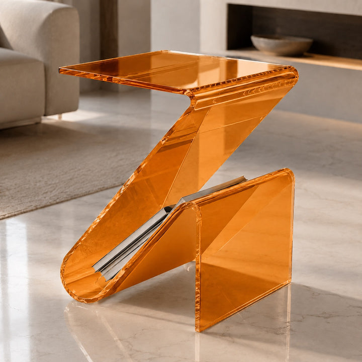 Modern Acrylic Bedside Table Compact Transparent Design Functional Small Side Table