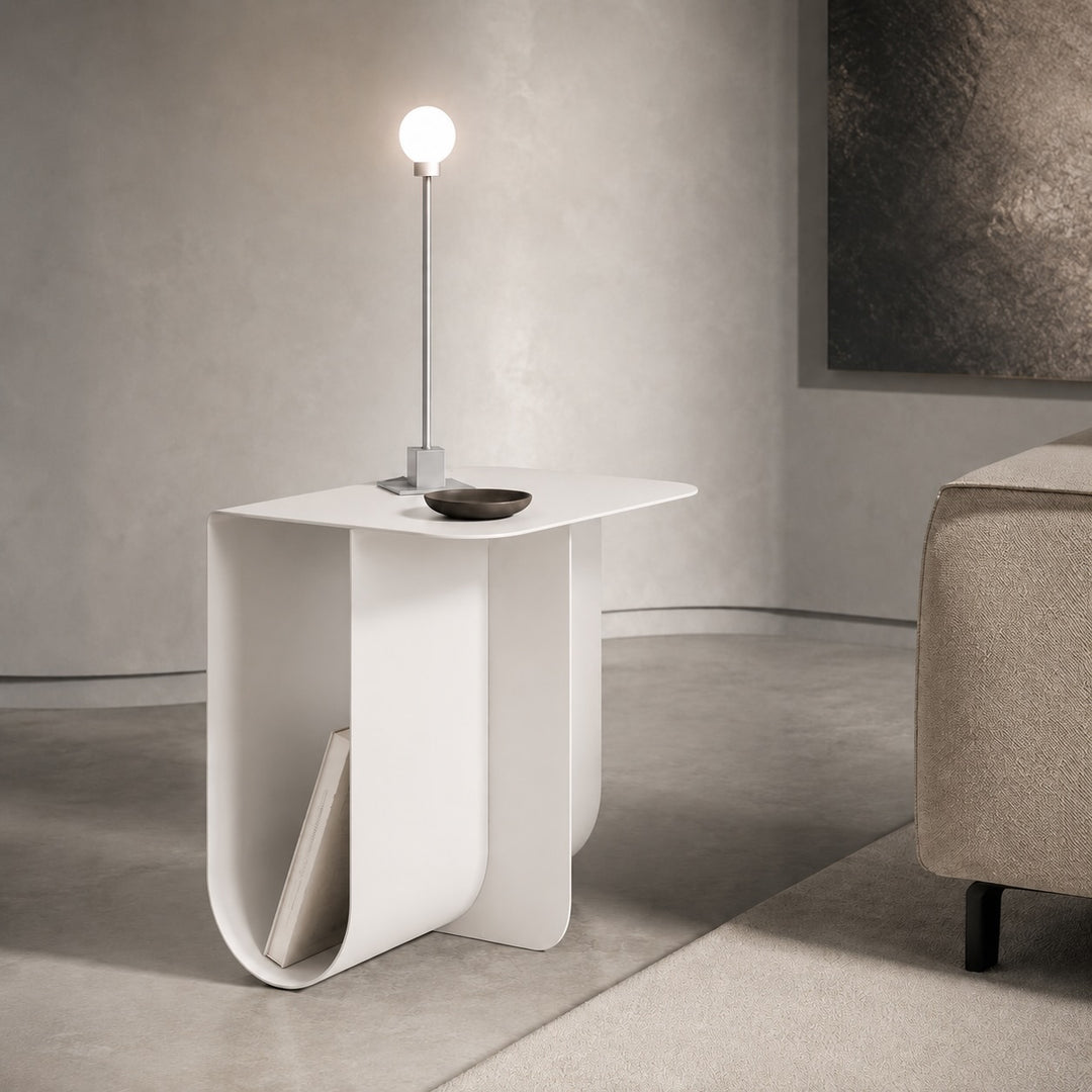 Modern Small Side Table Stainless Steel Easy Assembly for Compact Living Spaces