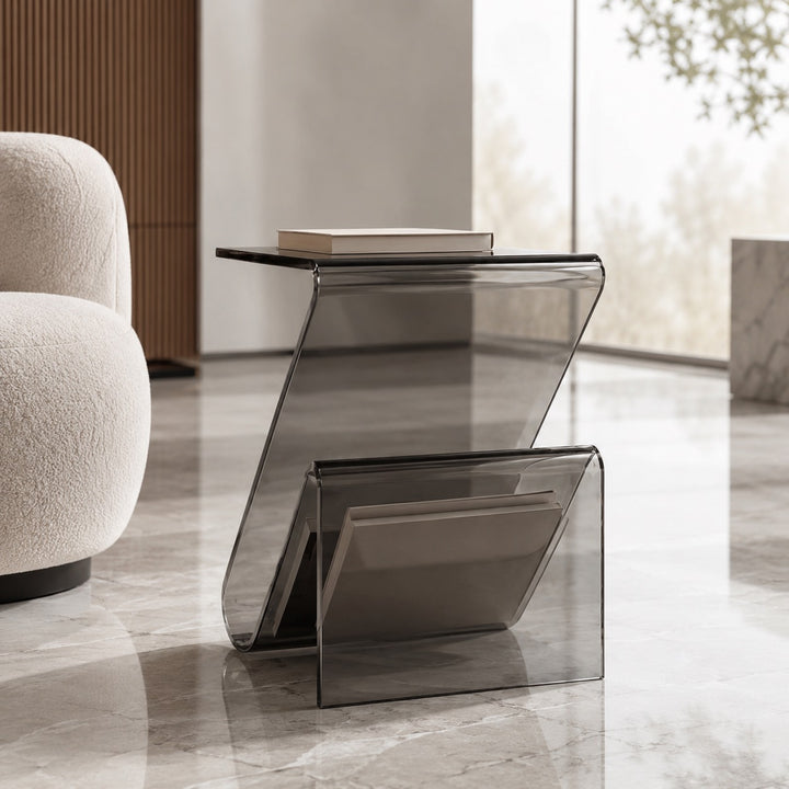 Modern Acrylic Bedside Table Compact Transparent Design Functional Small Side Table