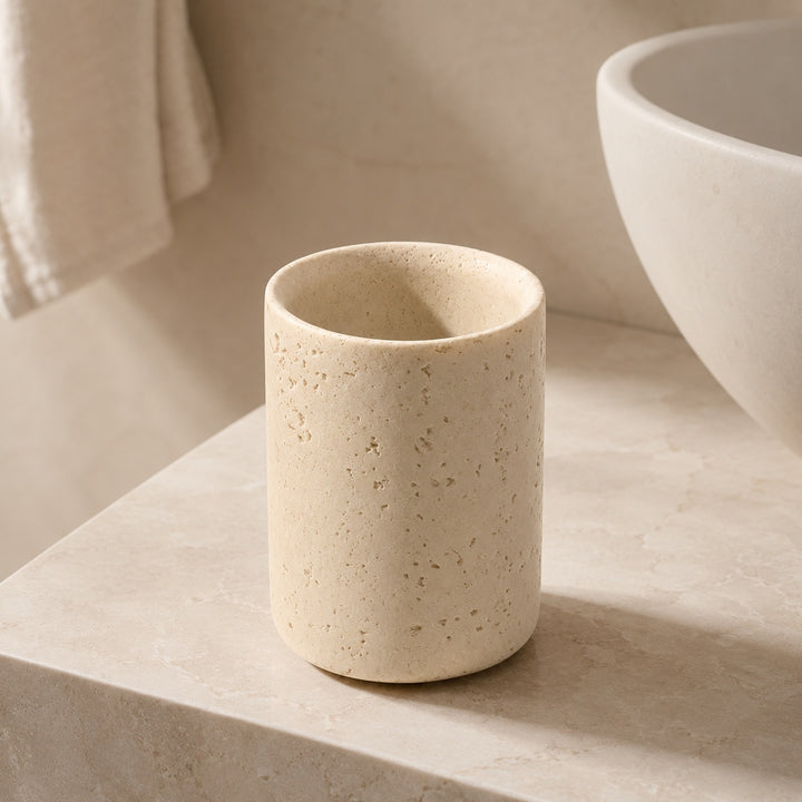 Minimalist Decorative Tray Sandstone Accent for Bathroom Vanity and Home Decor