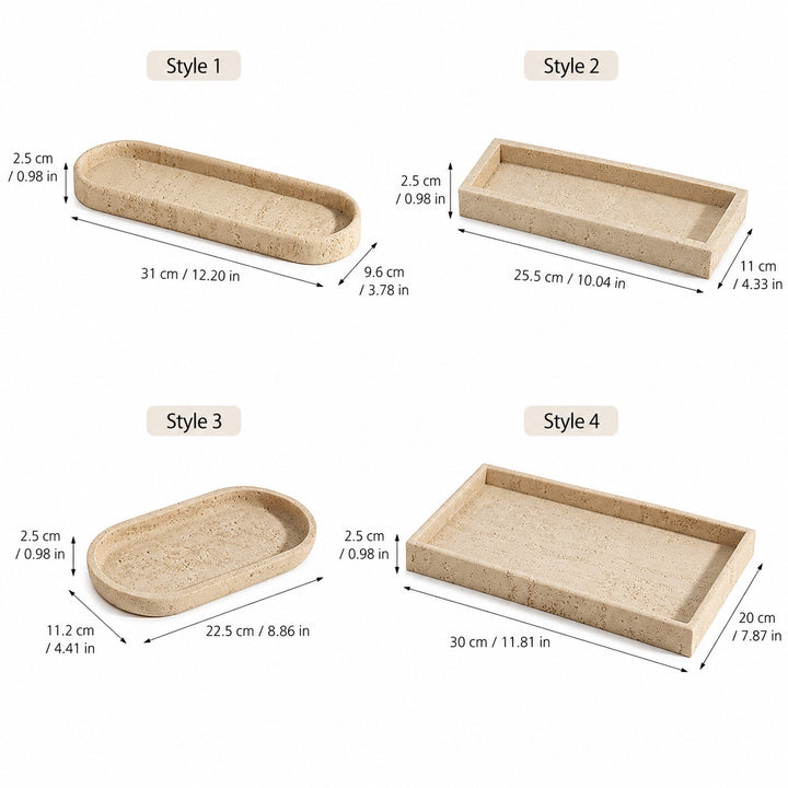 Minimalist Decorative Tray Sandstone Accent for Bathroom Vanity and Home Decor