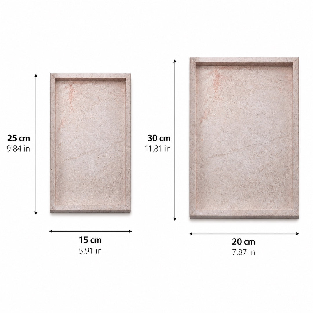 Natural Pink Marble Tray Decorative Serving Dish Jewelry Organizer