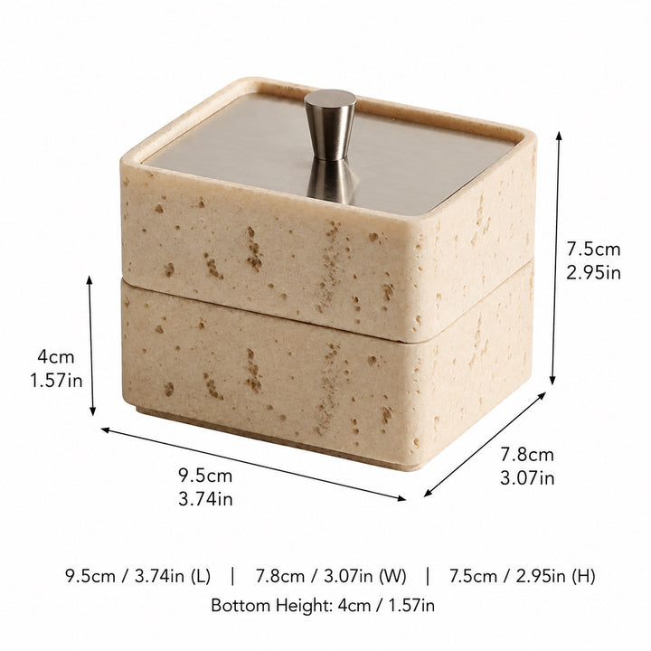 Modern Jewelry Storage Case Compact Natural Stone Design with Elegant Glossy Finish