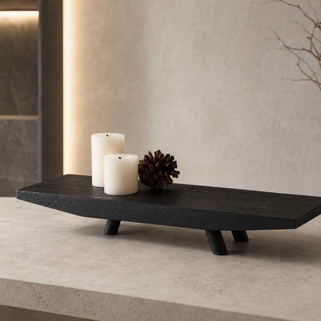 Modern Handmade Decorative Tray Solid Wood Minimalist Coffee Table Accent