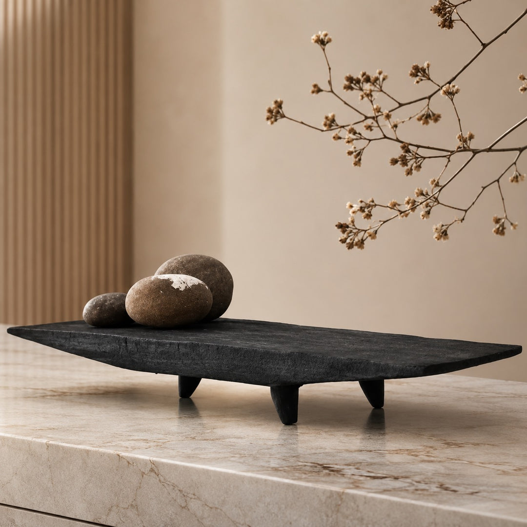 Modern Handmade Decorative Tray Solid Wood Minimalist Coffee Table Accent