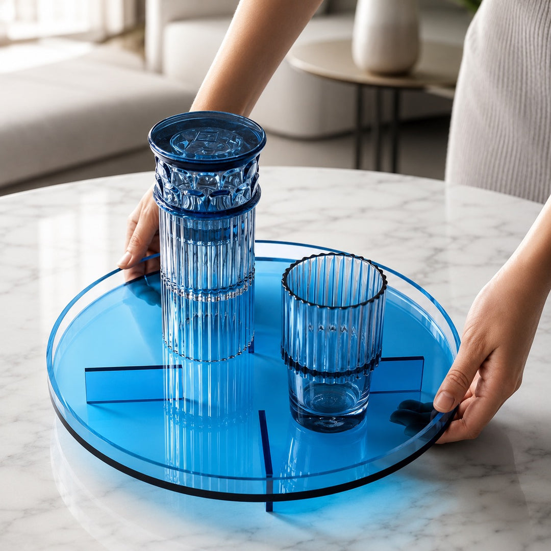 Modern Retro Serving Tray Multi-functional Design Food-safe Durable Acrylic