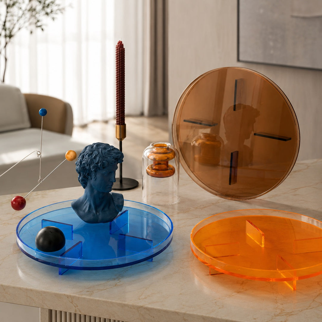 Modern Retro Serving Tray Multi-functional Design Food-safe Durable Acrylic