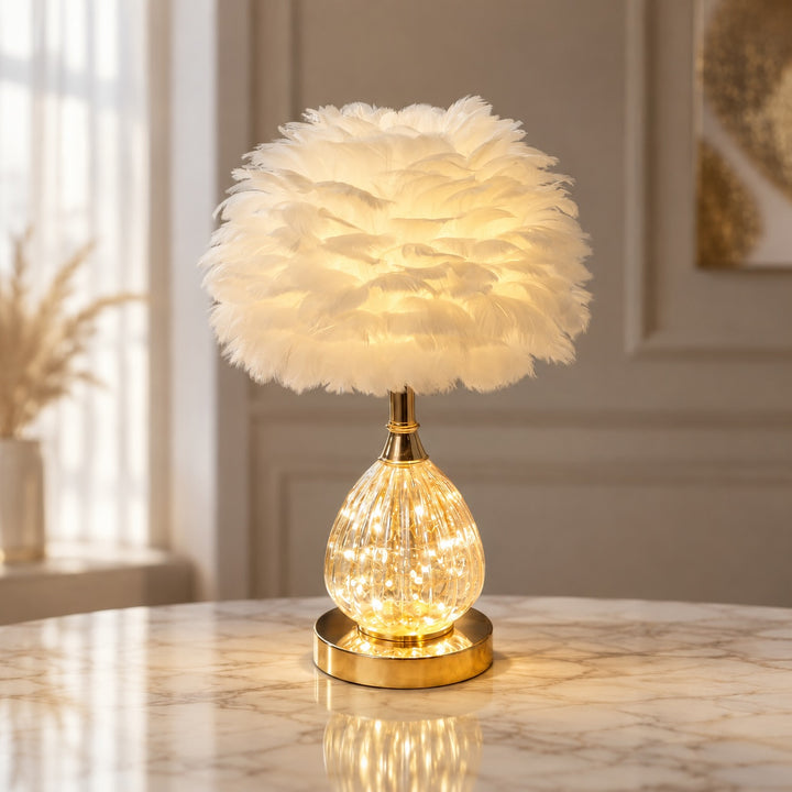 Nordic Style Table Lamp with Iron Base E27 Socket 4W LED Soft Warm Light for Bedside Use