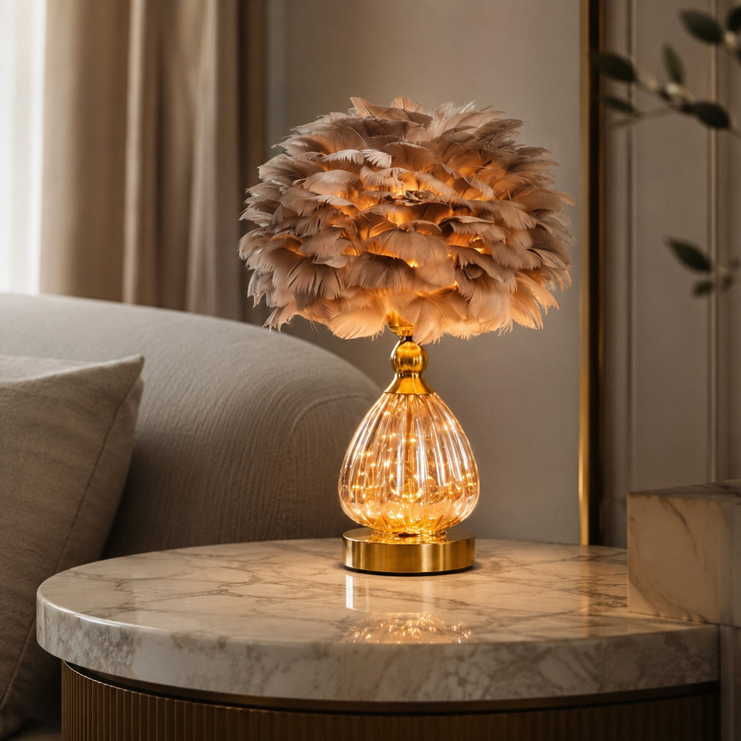 Nordic Style Table Lamp with Iron Base E27 Socket 4W LED Soft Warm Light for Bedside Use