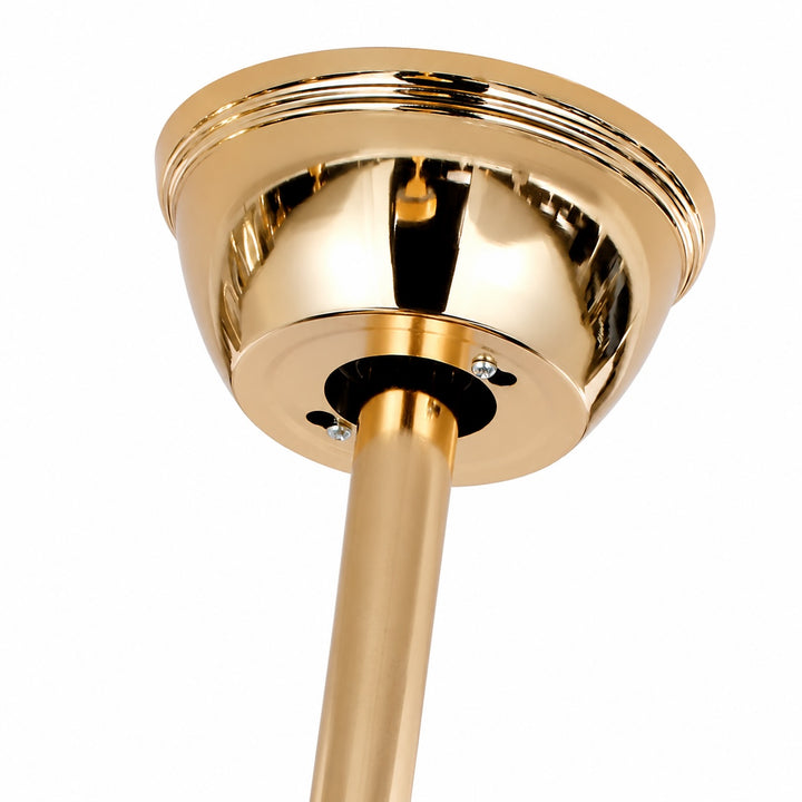 Modern Ceiling Fan with Lights Flush Mount Gold Iron Dimmable LED Crystal Shade 48W