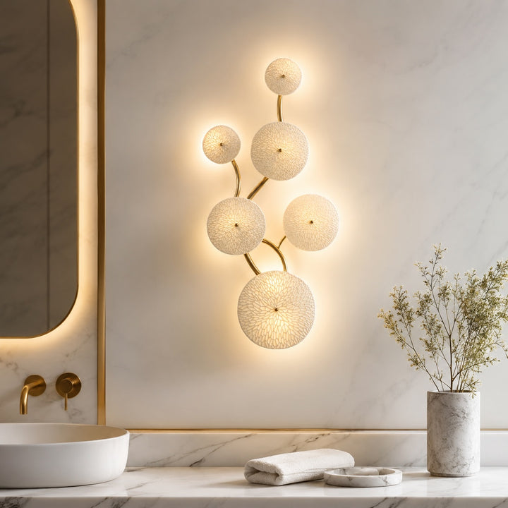 Modern Wall Light Sconce in Ceramic and Metal
