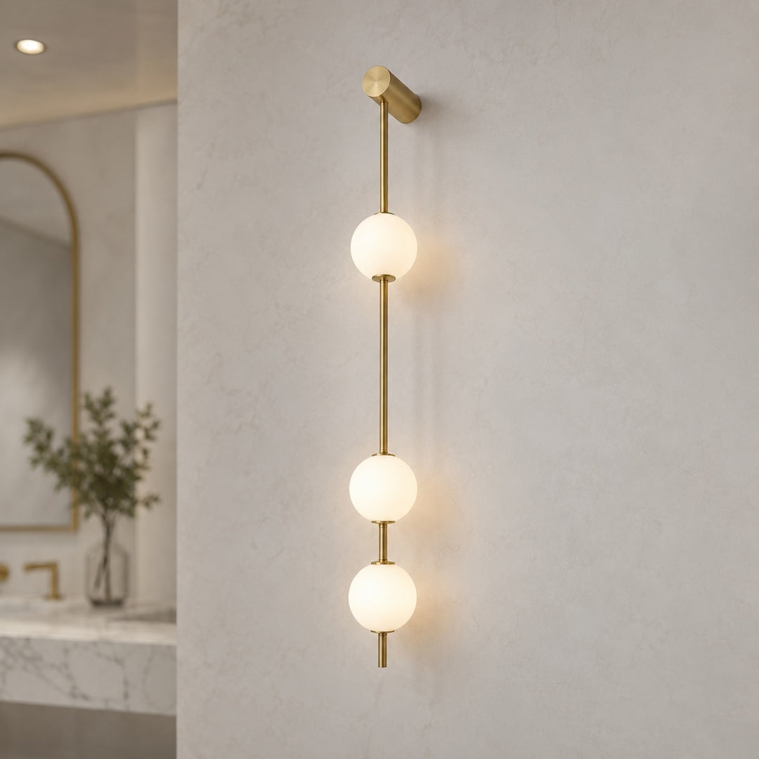 Modern Wall Light Sconce Adjustable Glass LED Fixture with Three Lights for Home Decor