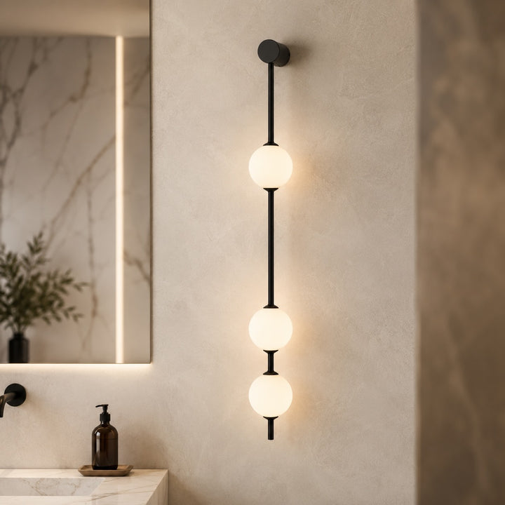Modern Wall Light Sconce Adjustable Glass LED Fixture with Three Lights for Home Decor
