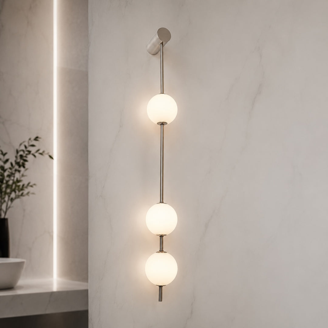 Modern Wall Light Sconce Adjustable Glass LED Fixture with Three Lights for Home Decor