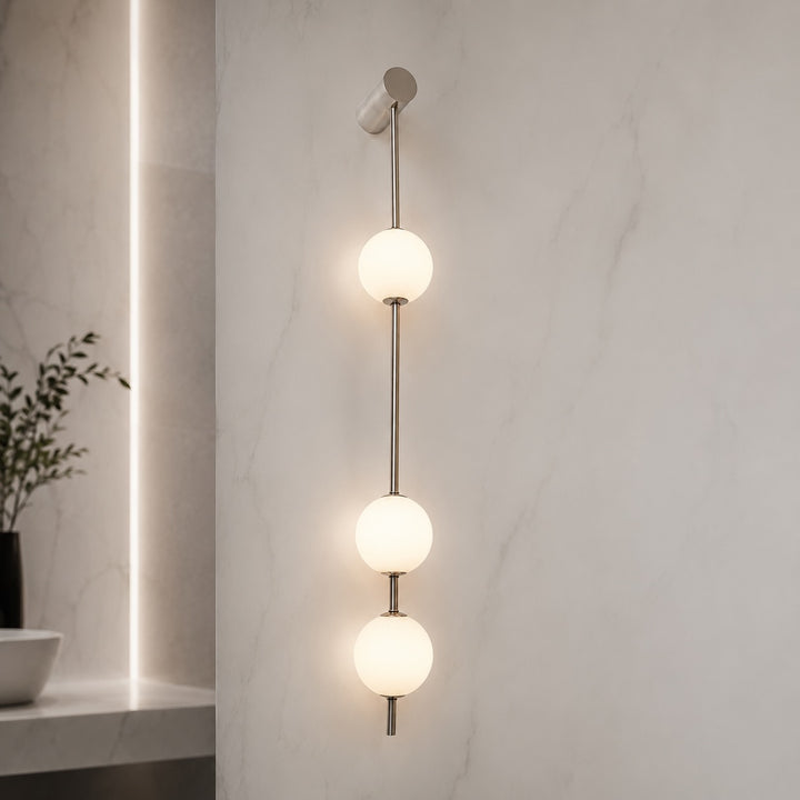 Modern Wall Light Sconce Adjustable Glass LED Fixture with Three Lights for Home Decor