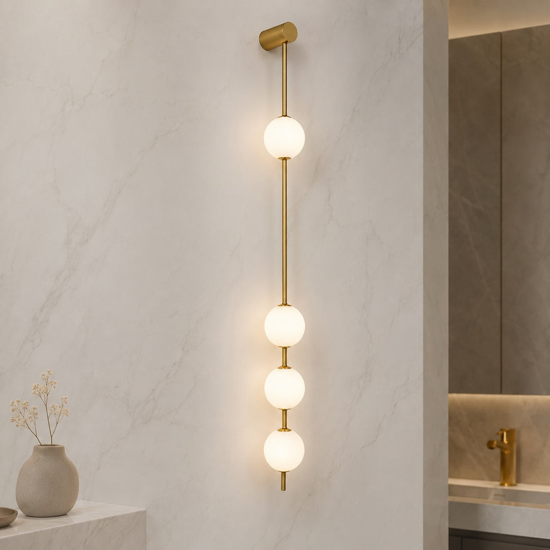 Modern Wall Light Sconce Adjustable Glass LED Fixture with Three Lights for Home Decor