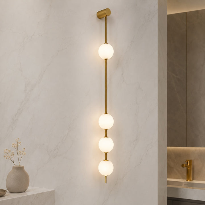 Modern Wall Light Sconce Adjustable Glass LED Fixture with Three Lights for Home Decor