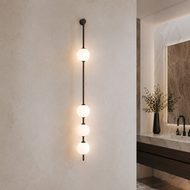Modern Wall Light Sconce Adjustable Glass LED Fixture with Three Lights for Home Decor