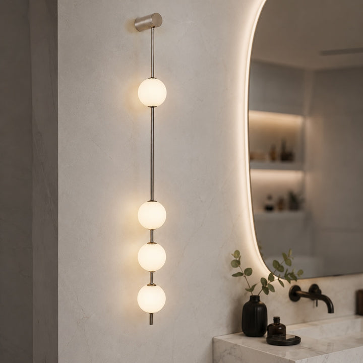 Modern Wall Light Sconce Adjustable Glass LED Fixture with Three Lights for Home Decor