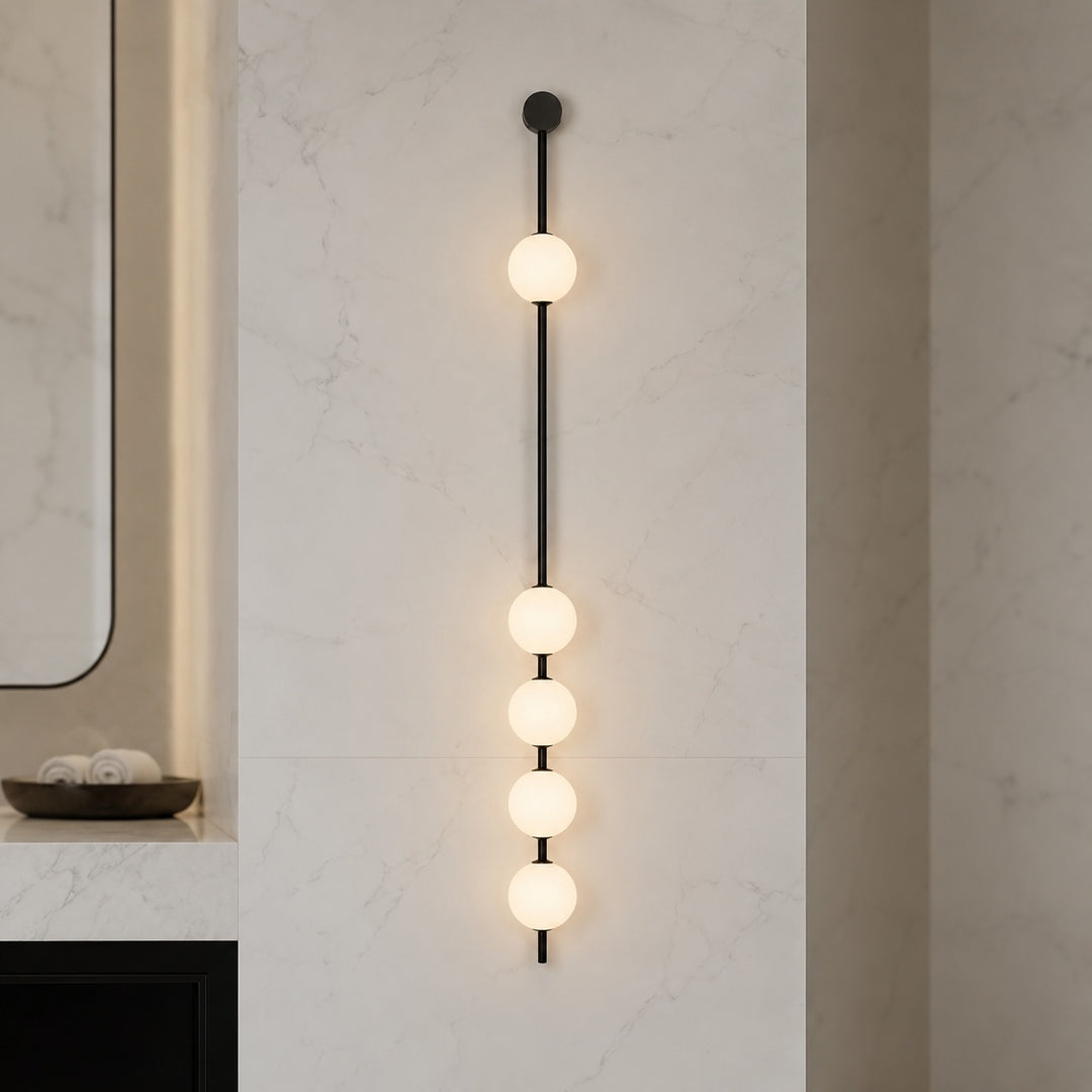 Modern Wall Light Sconce Adjustable Glass LED Fixture with Three Lights for Home Decor
