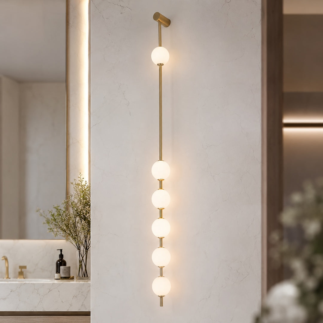 Modern Wall Light Sconce Adjustable Glass LED Fixture with Three Lights for Home Decor