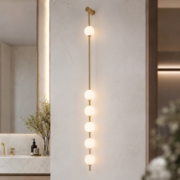 Modern Wall Light Sconce Adjustable Glass LED Fixture with Three Lights for Home Decor