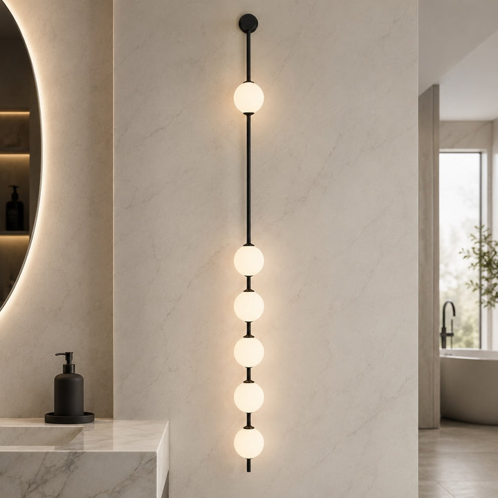 Modern Wall Light Sconce Adjustable Glass LED Fixture with Three Lights for Home Decor
