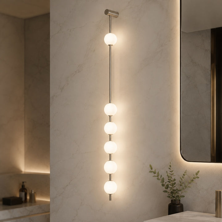 Modern Wall Light Sconce Adjustable Glass LED Fixture with Three Lights for Home Decor