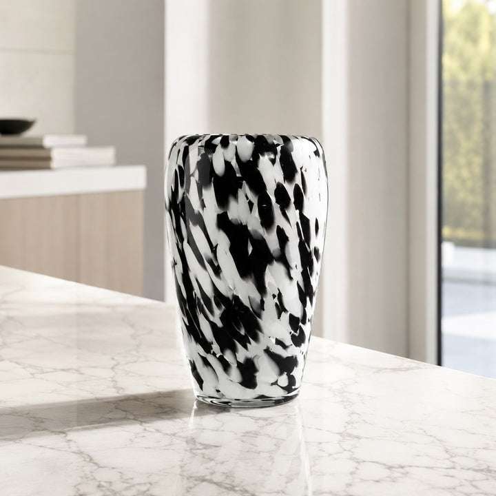 Modern Clear Glass Flower Vase Spotted Design Decorative Accent for Home Decor