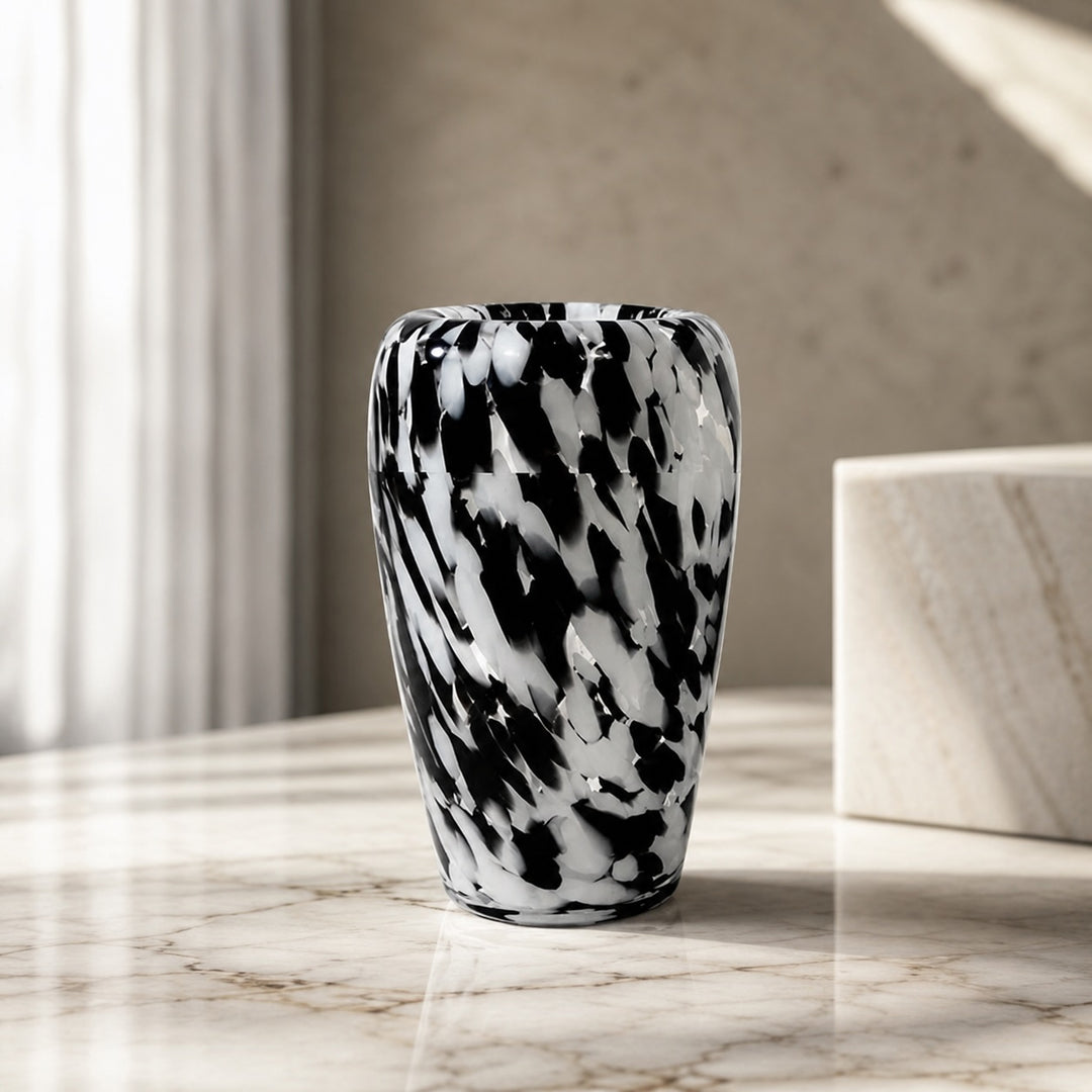 Modern Clear Glass Flower Vase Spotted Design Decorative Accent for Home Decor