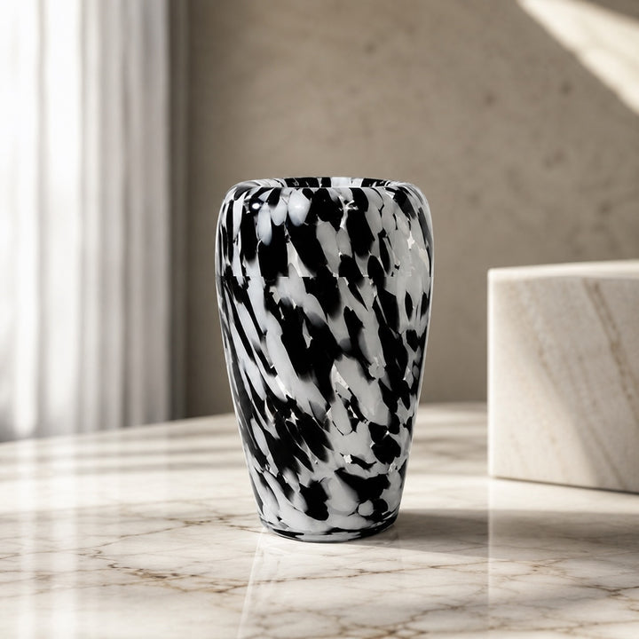 Modern Clear Glass Flower Vase Spotted Design Decorative Accent for Home Decor