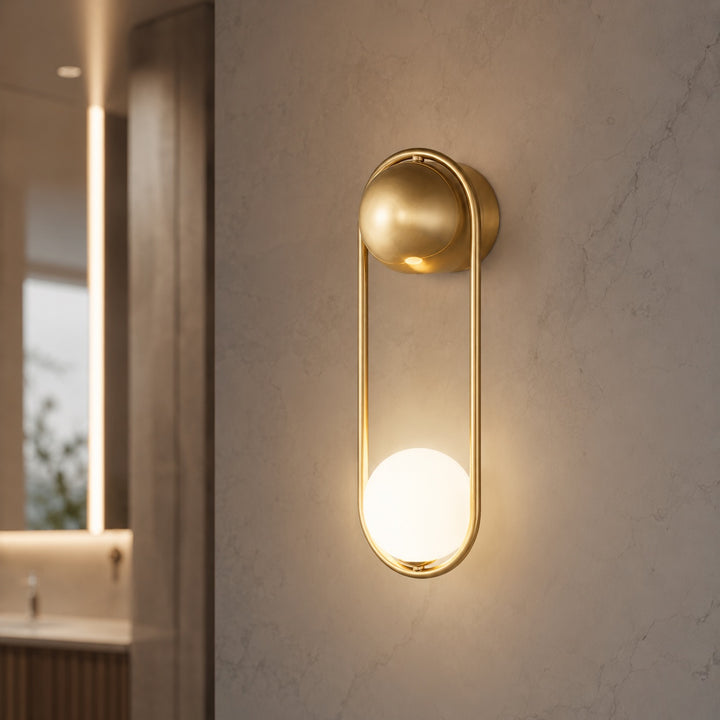 Modern Wall Light Sconce Wall Mounted Brass and Glass LED Fixture with G9 Base