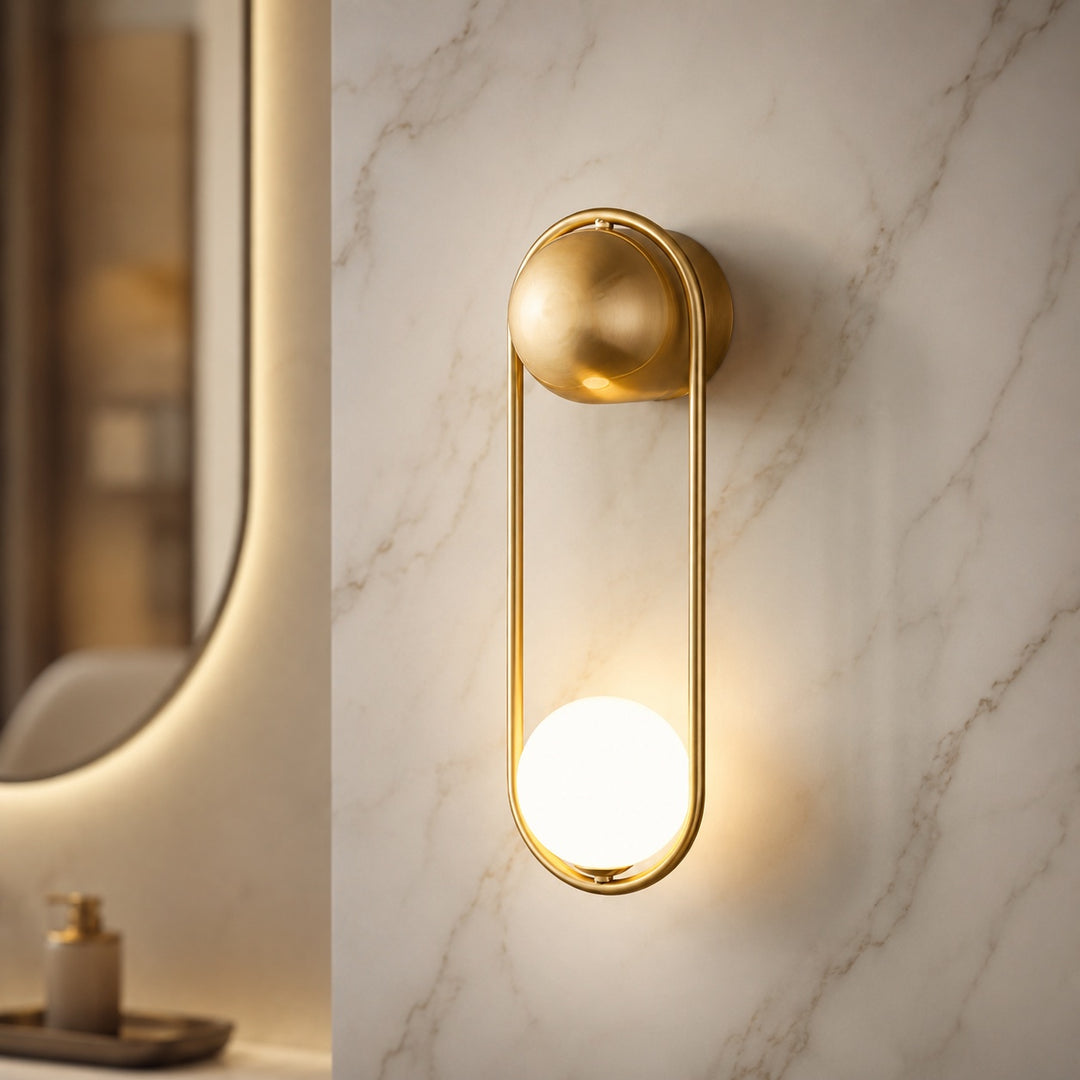 Modern Wall Light Sconce Wall Mounted Brass and Glass LED Fixture with G9 Base