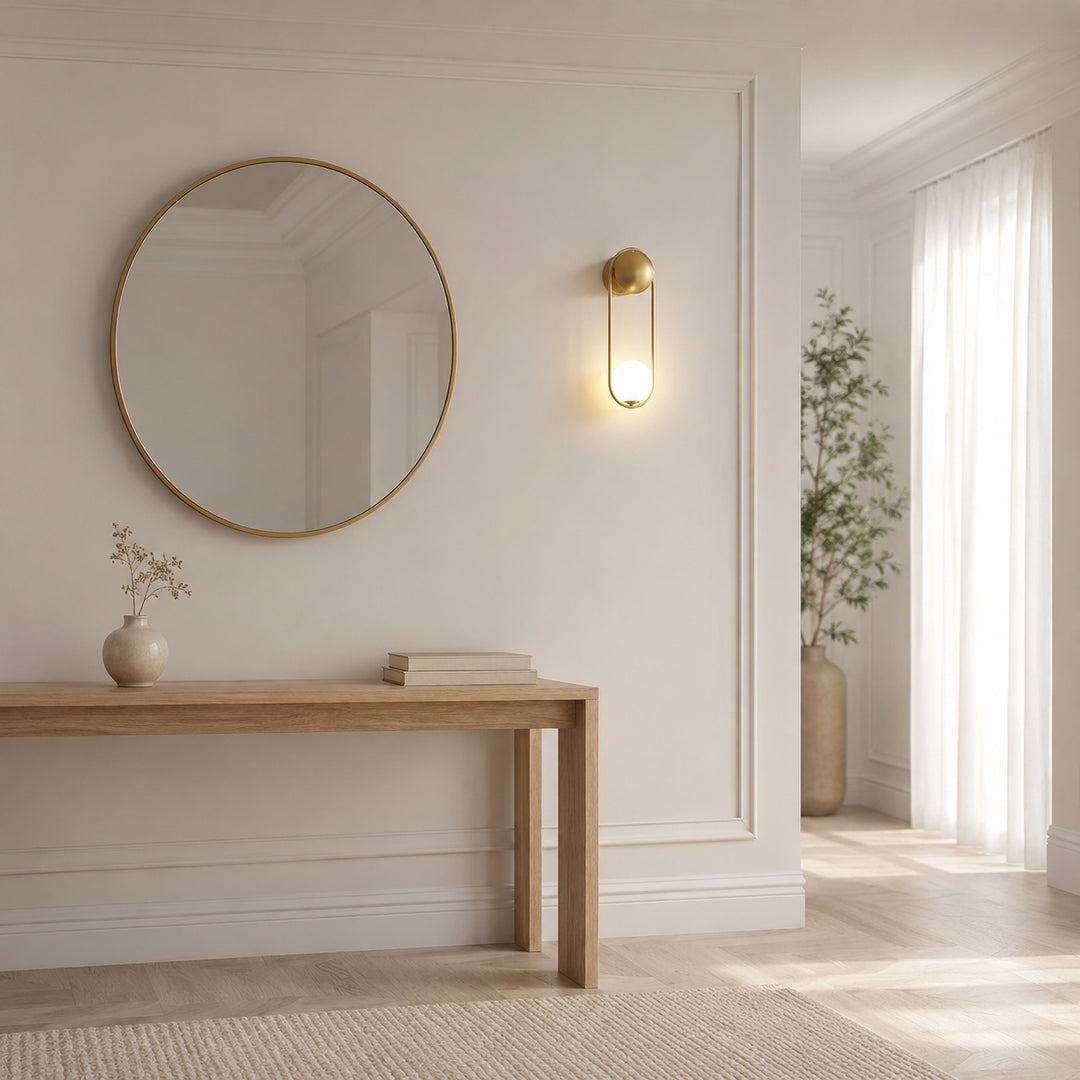 Modern Wall Light Sconce Wall Mounted Brass and Glass LED Fixture with G9 Base
