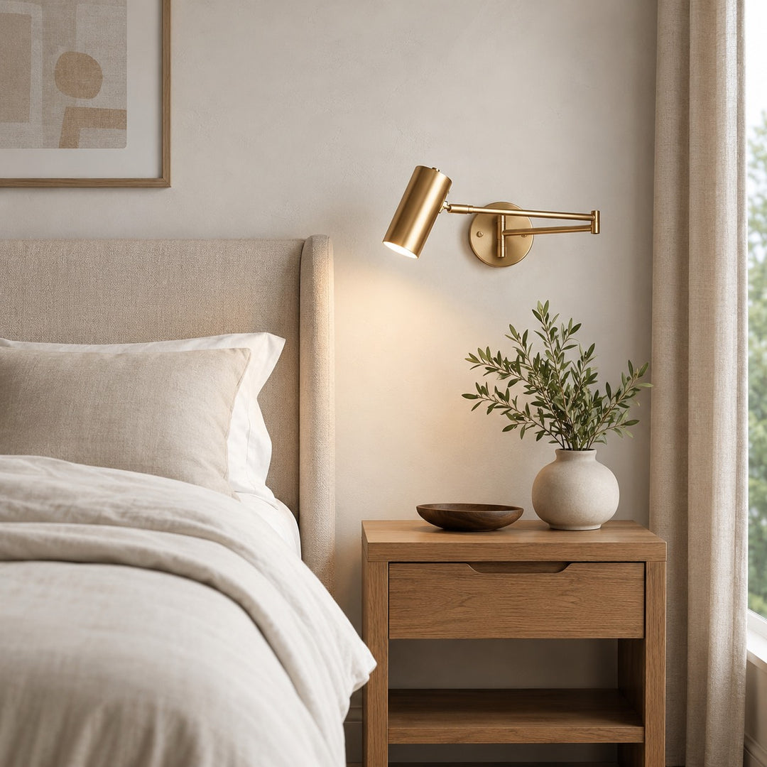 Modern Adjustable Wall Sconce Metal Wall Light with LED Lighting Feature for Home Decor
