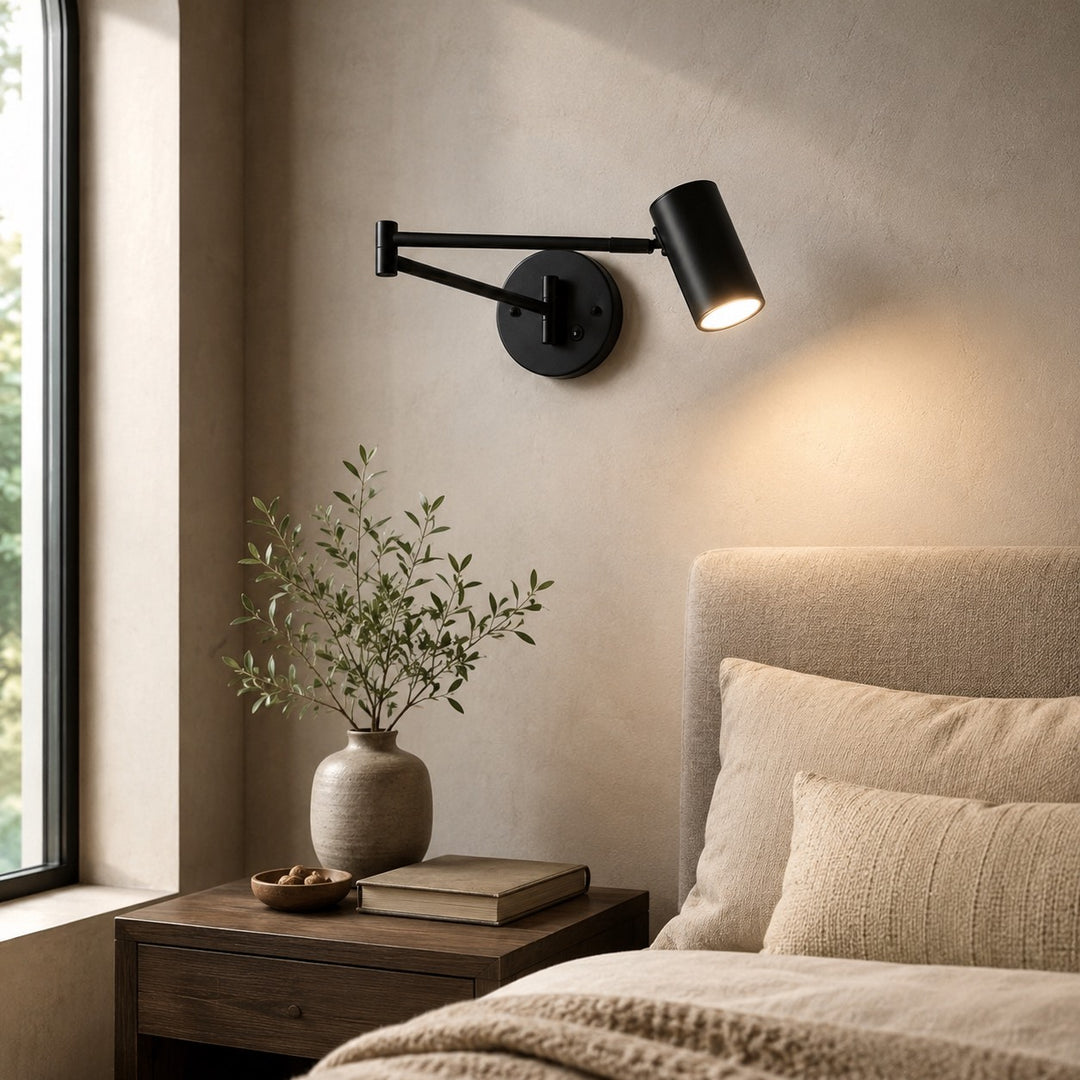 Modern Adjustable Wall Sconce Metal Wall Light with LED Lighting Feature for Home Decor