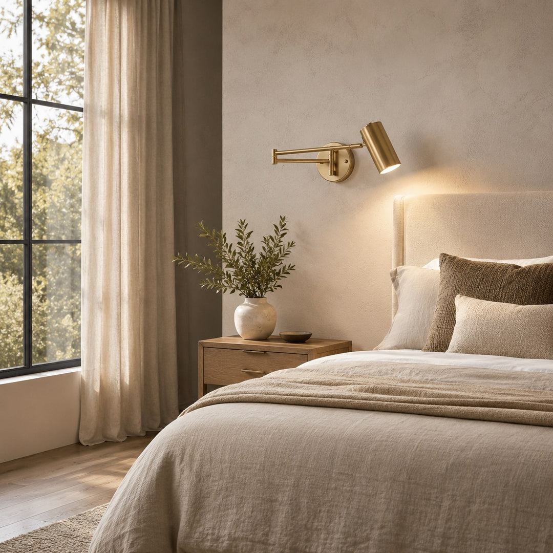 Modern Adjustable Wall Sconce Metal Wall Light with LED Lighting Feature for Home Decor