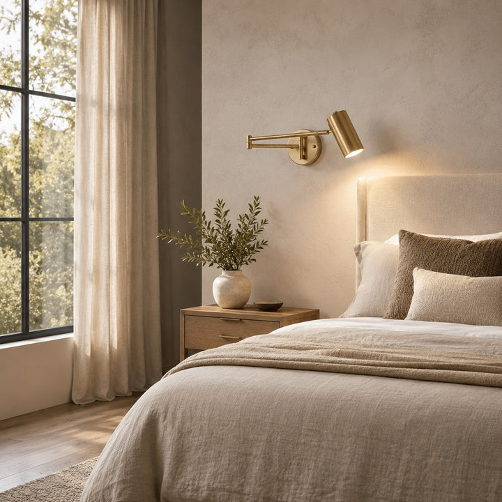 Modern Adjustable Wall Sconce Metal Wall Light with LED Lighting Feature for Home Decor