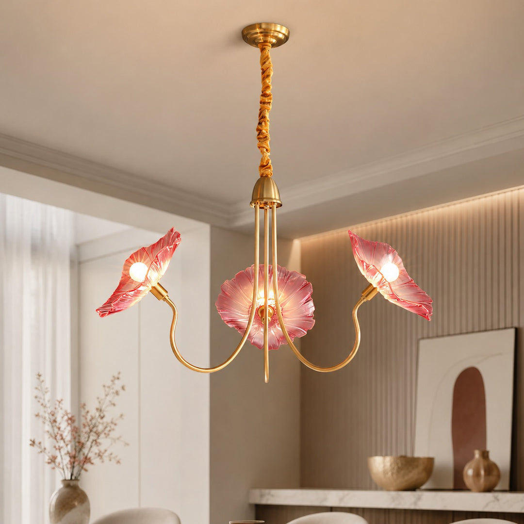 Modern Chandelier Light Adjustable Hanging Fixture Metal Frame Frosted Glass Shades E26/E27 Bulb Compatible