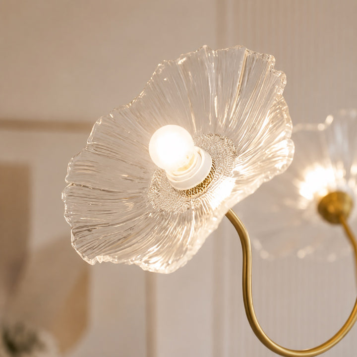 Modern Chandelier Light Adjustable Hanging Fixture Metal Frame Frosted Glass Shades E26/E27 Bulb Compatible