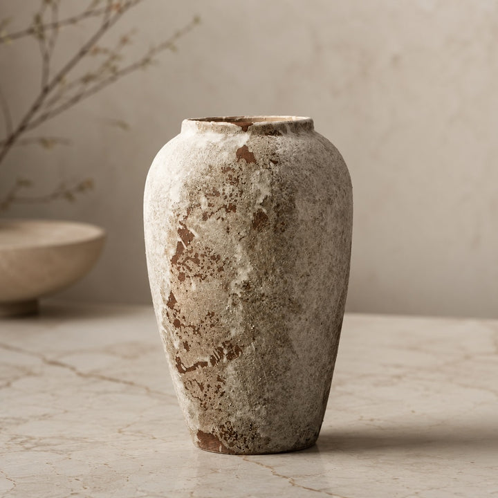 Minimalist Ceramic Vase Stone Design Decorative Home Accent for Living Room Bedroom Kitchen