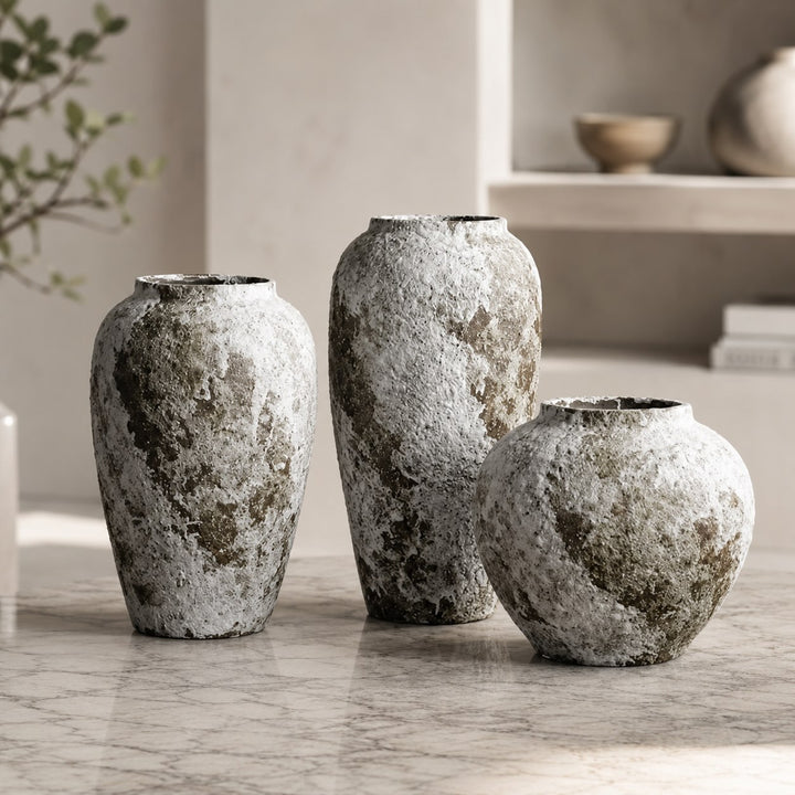 Minimalist Ceramic Vase Stone Design Decorative Home Accent for Living Room Bedroom Kitchen