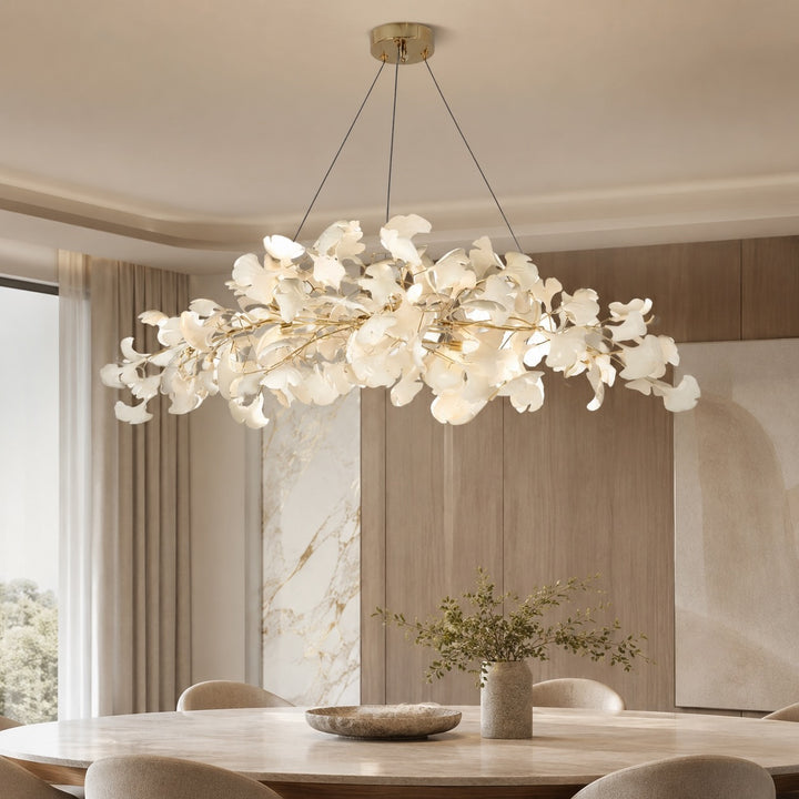 Modern Chandelier Light Hanging Fixture with Adjustable Metal Frame and Glass Shades 3 Lights