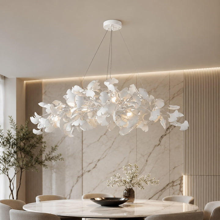 Modern Chandelier Light Hanging Fixture with Adjustable Metal Frame and Glass Shades 3 Lights