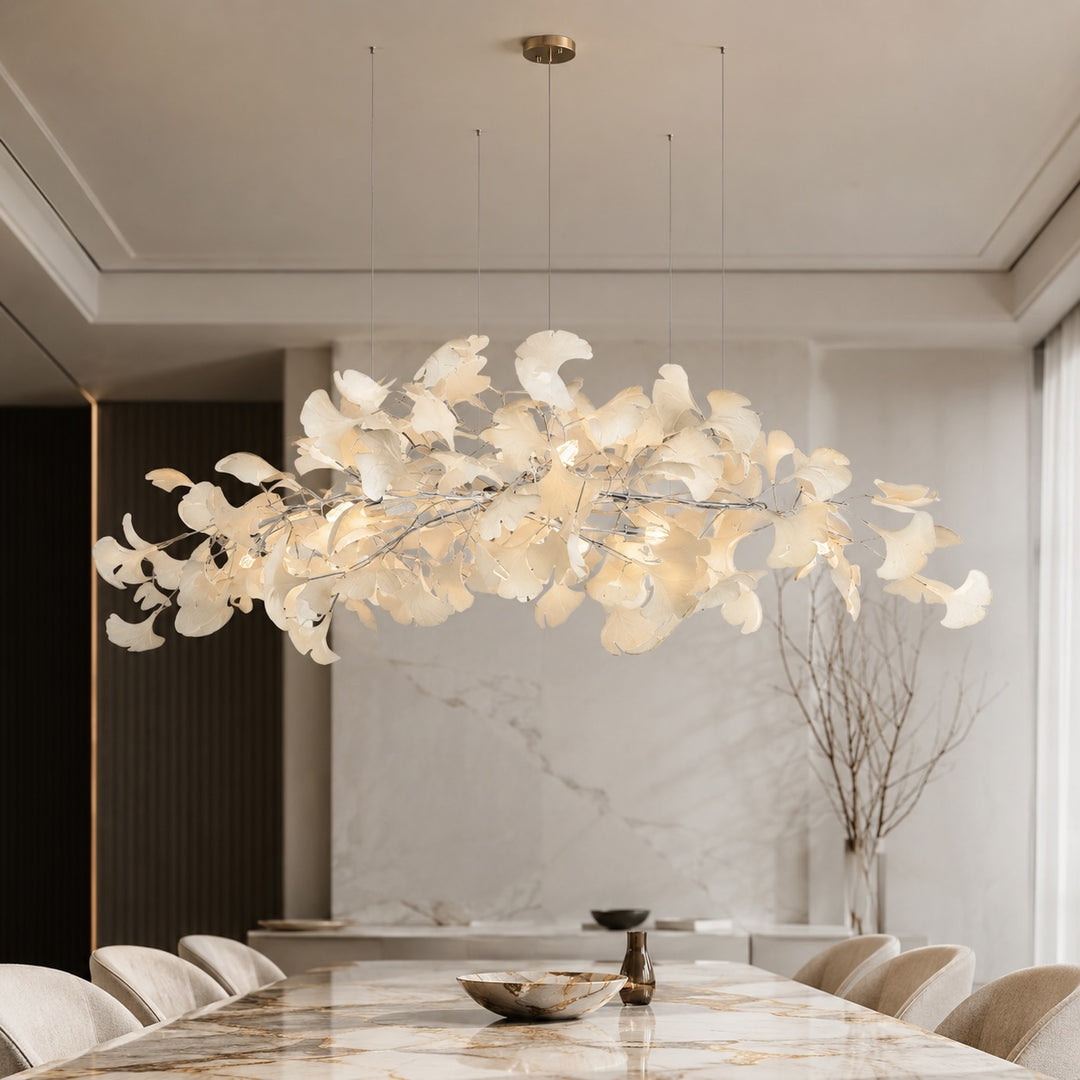 Modern Chandelier Light Hanging Fixture with Adjustable Metal Frame and Glass Shades 3 Lights