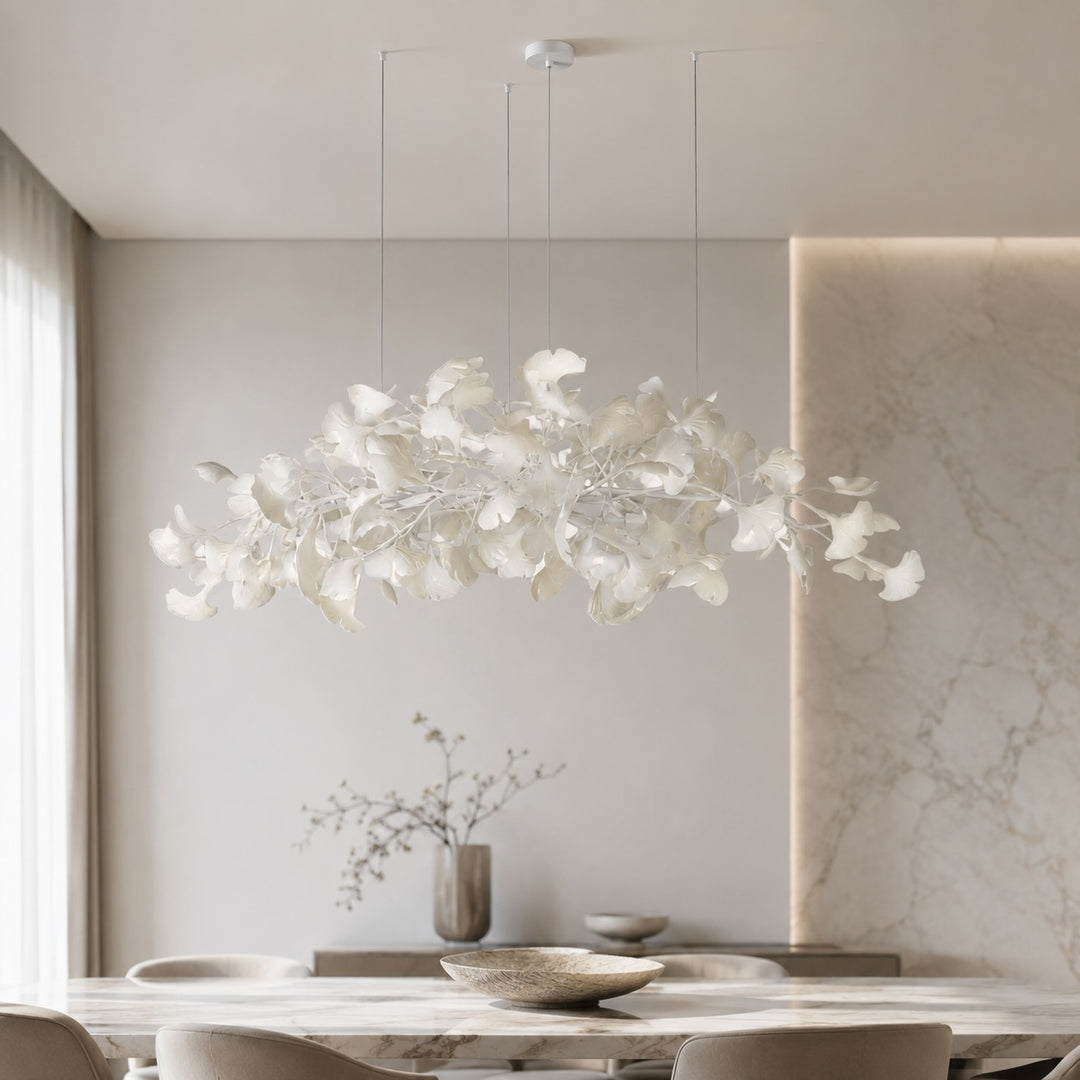Modern Chandelier Light Hanging Fixture with Adjustable Metal Frame and Glass Shades 3 Lights