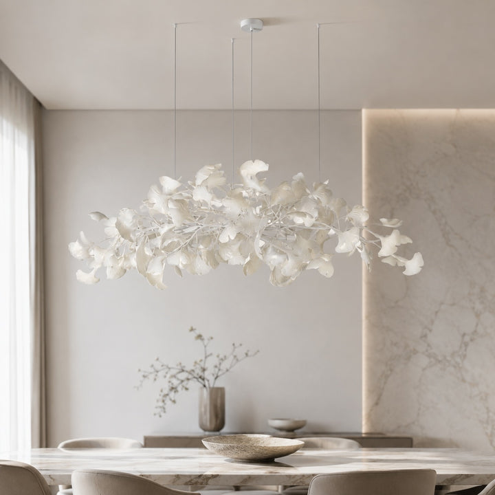 Modern Chandelier Light Hanging Fixture with Adjustable Metal Frame and Glass Shades 3 Lights