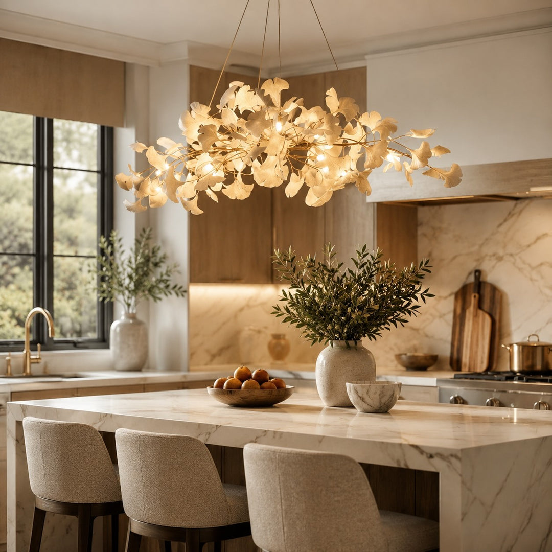 Modern Chandelier Light Hanging Fixture with Adjustable Metal Frame and Glass Shades 3 Lights