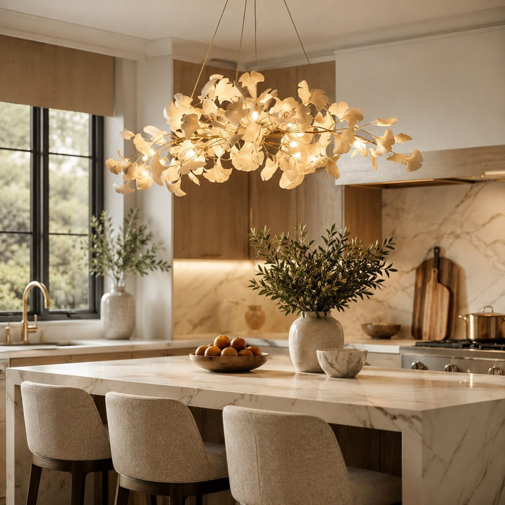 Modern Chandelier Light Hanging Fixture with Adjustable Metal Frame and Glass Shades 3 Lights