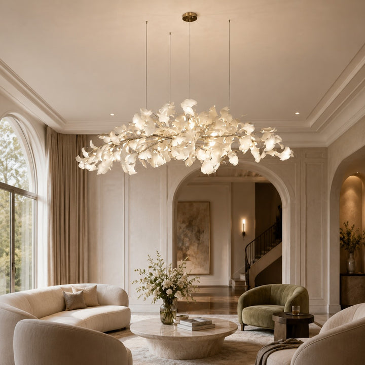 Modern Chandelier Light Hanging Fixture with Adjustable Metal Frame and Glass Shades 3 Lights